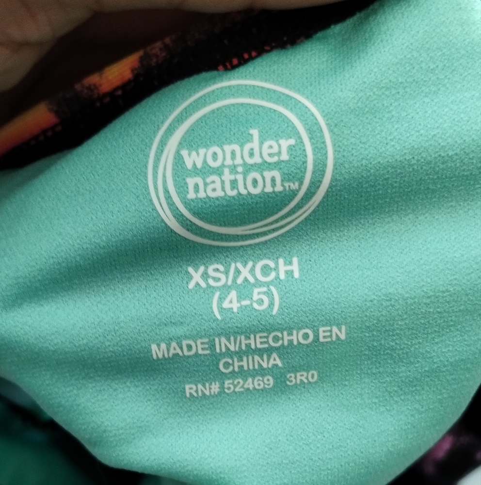 WONDER NATION GIRLS SIZE XS/XCH ( 4-5)TANKINI TOP SWIMSUIT HALTER STYLE spiral - Picture 3 of 10